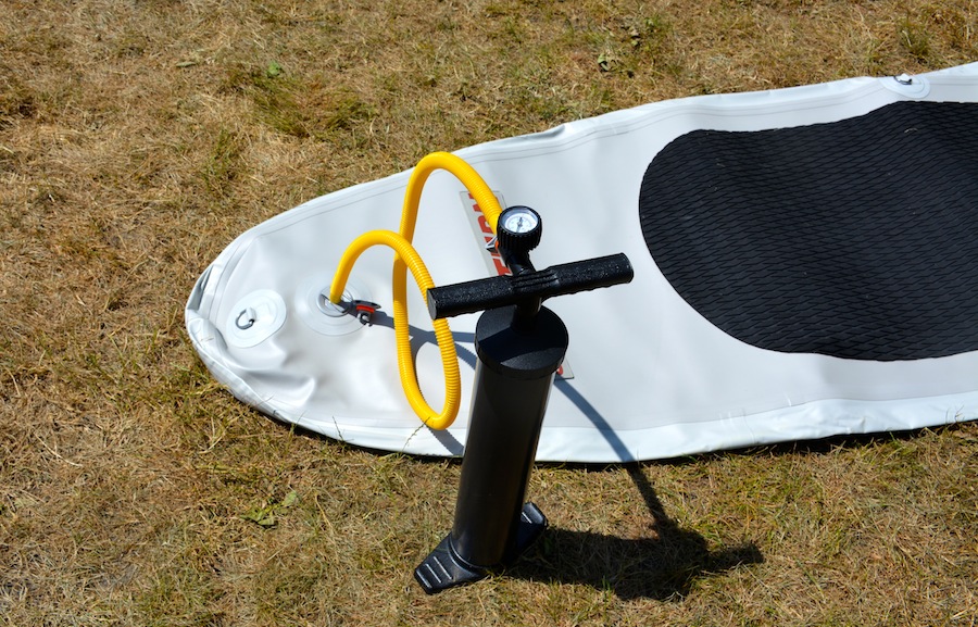 inflating the 11' Ultra-Light paddle board