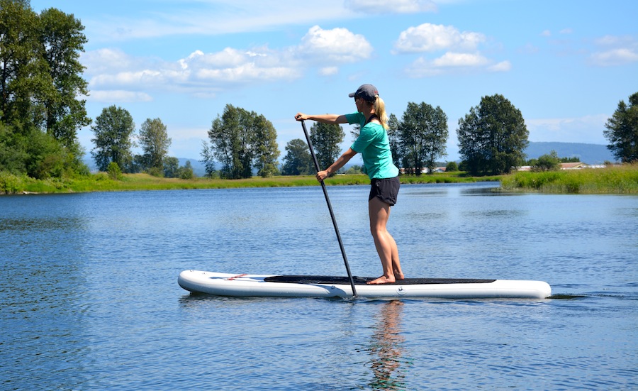 paddling inflatable SUP