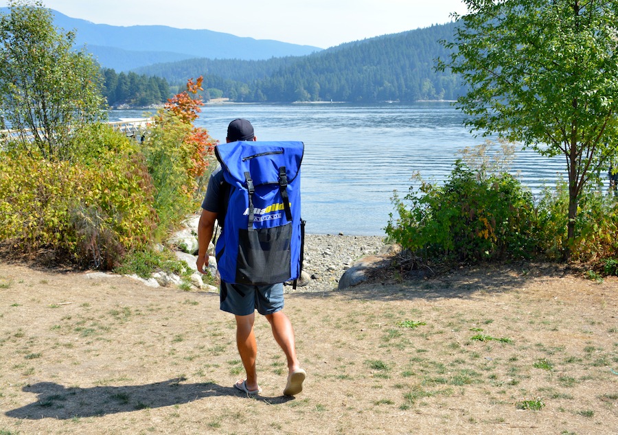 Aquaglide backpack - going SUP'ing at Deep Cove, BC
