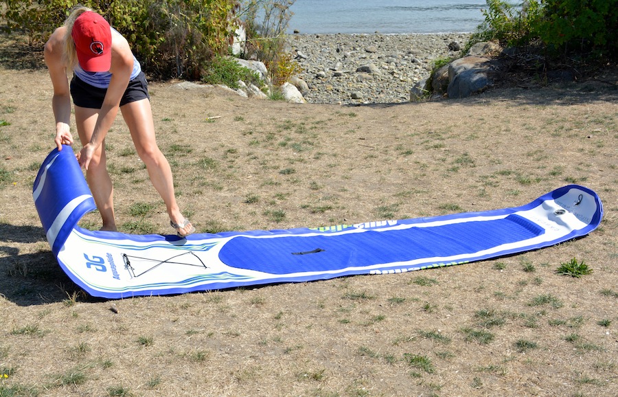 unrolling the Aquaglide touring sup