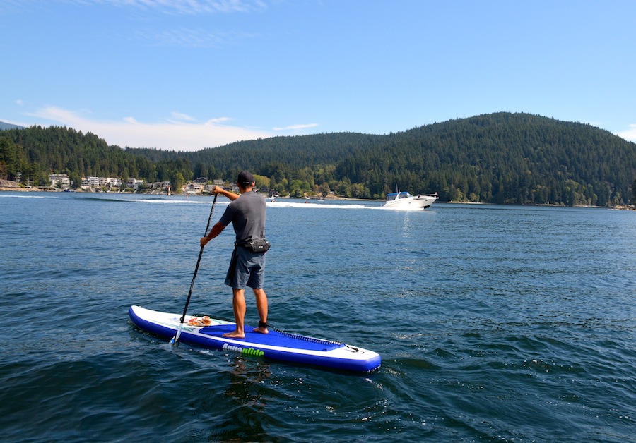 stand-up paddling in Deep Cove 