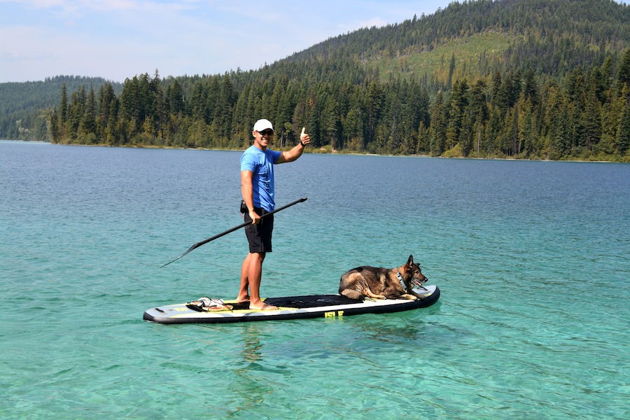 stand up paddling with a dog ISUPworld.com
