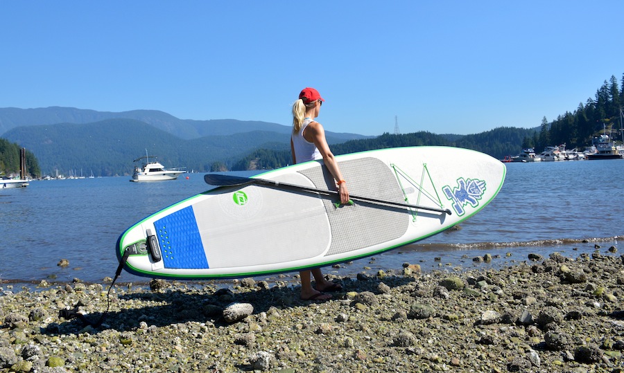 taking out the Astro Blend inflatable SUP