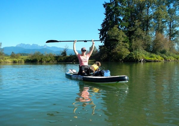 SUP kayaking with electric propulsion kit