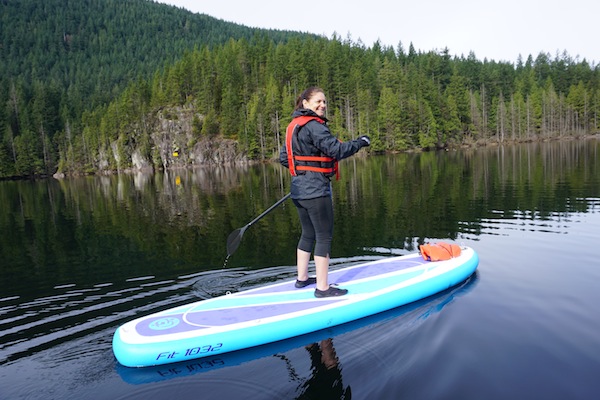 paddling the Airhead Fit at Buntzen Lake