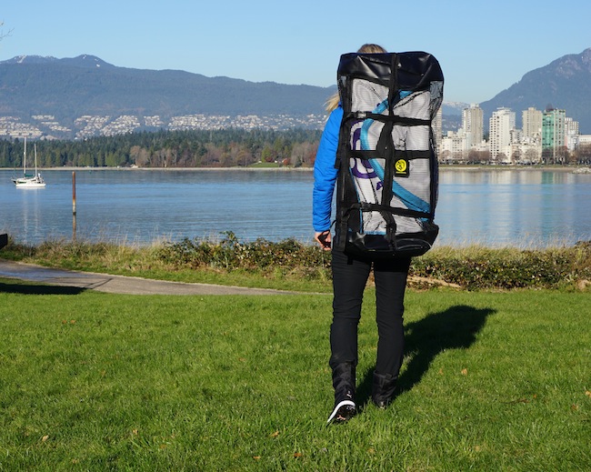Carrying the Airhead SUP backpack
