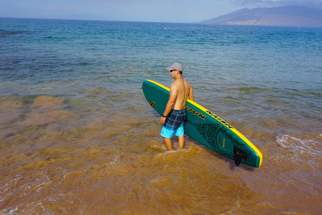 heading out with the Naish Air Series Crossover windsurfing paddle board