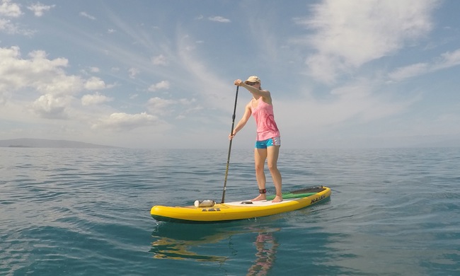 paddling in Maui on Crossover Air Series paddle board