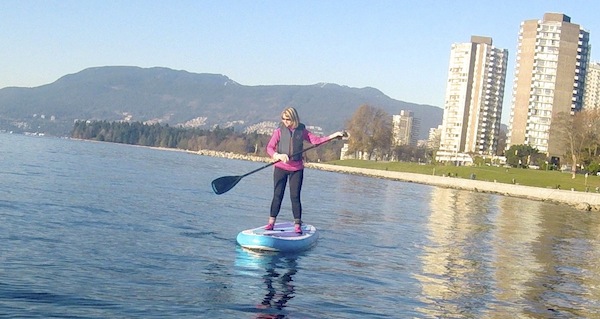 using airhead soft edge sup paddle paddling in Vancouver BC