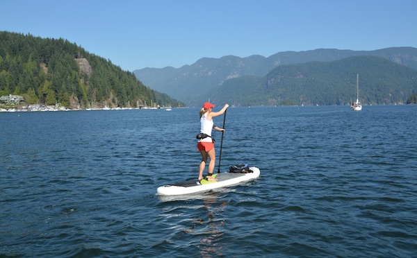 paddling the NRS Imperial stand-up paddle board at Deep Cove