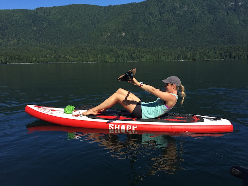 situp on paddle board SUP exercises