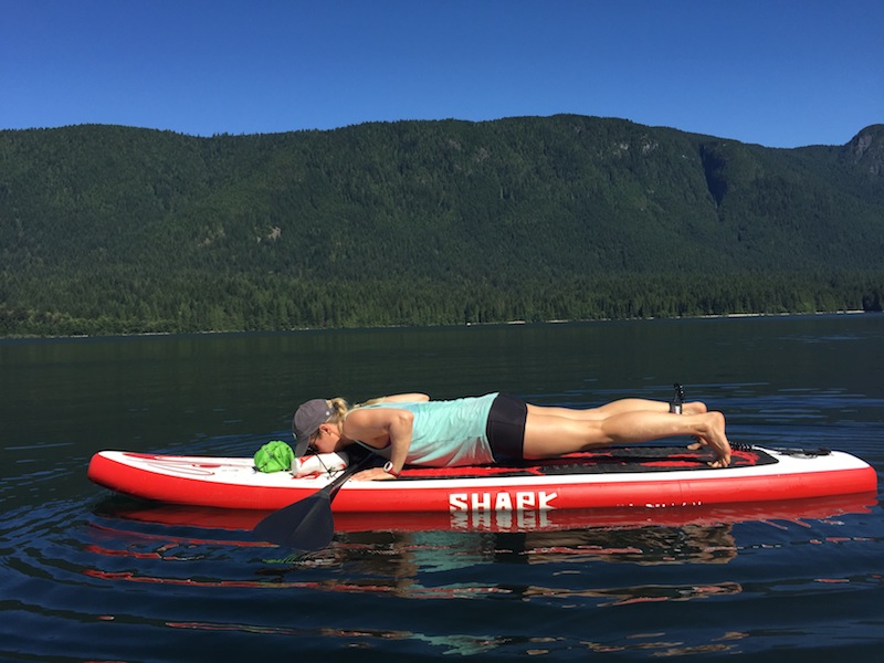 pushups on stand-up paddle board