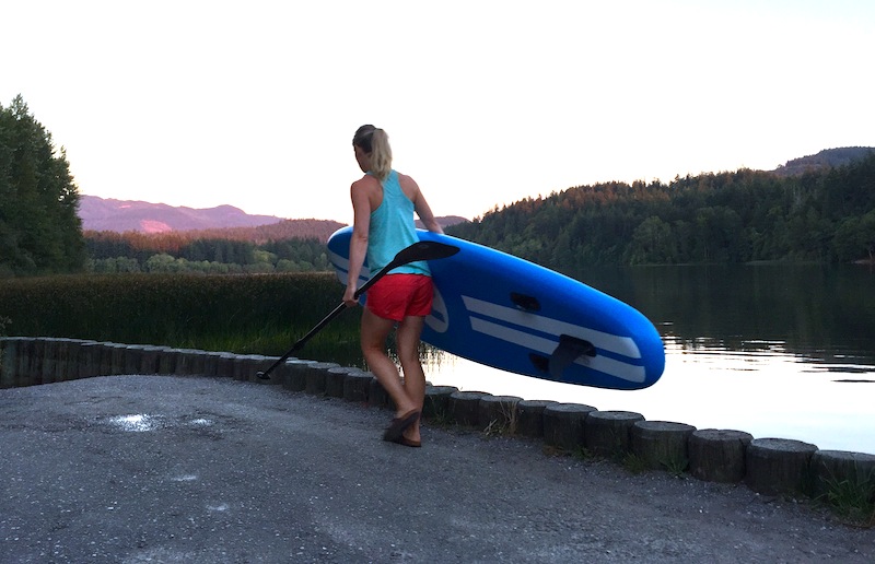 carrying the iRocker 11' inflatable SUP