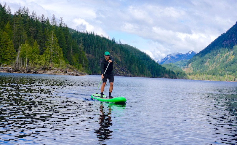 paddling the Burke 11' Quest inflatable SUP