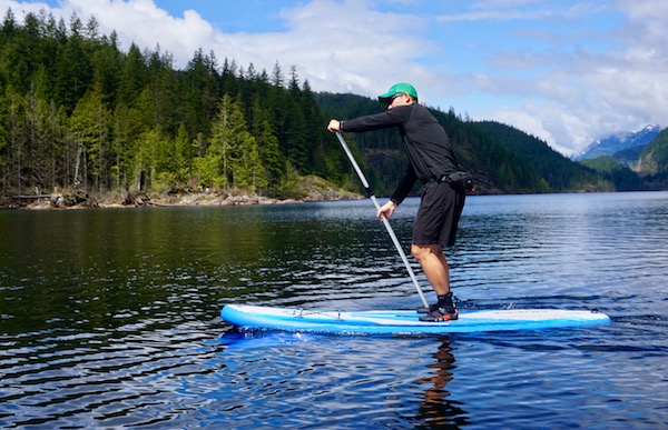 stand up paddle boarding on the Burke 9' inflatable SUP