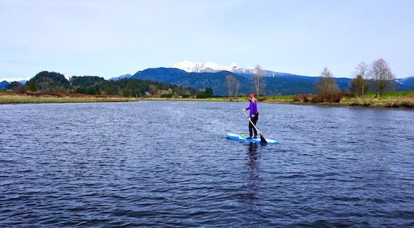stand-up paddling on the Burke Quest
