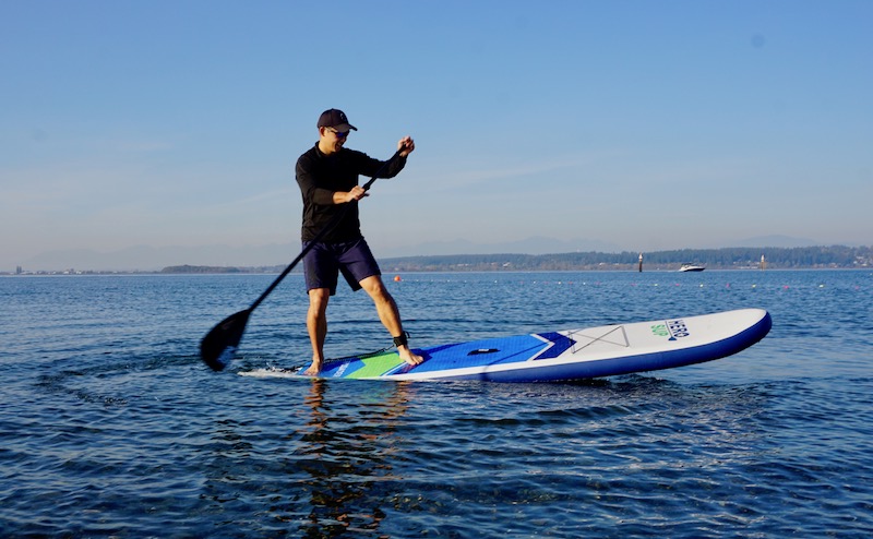 pivot turn on the Hero SUP Crusader all-around paddle board