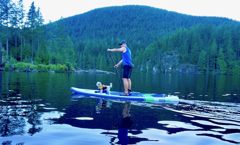 Paddling the Hero SUP touring inflatable paddle board