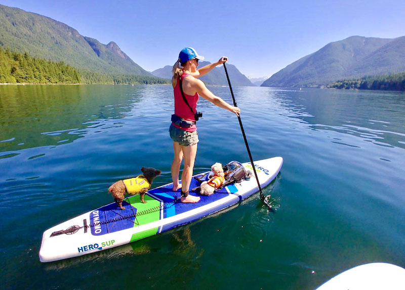 stand up paddle boarding on the Hero SUP Dynamo in BC
