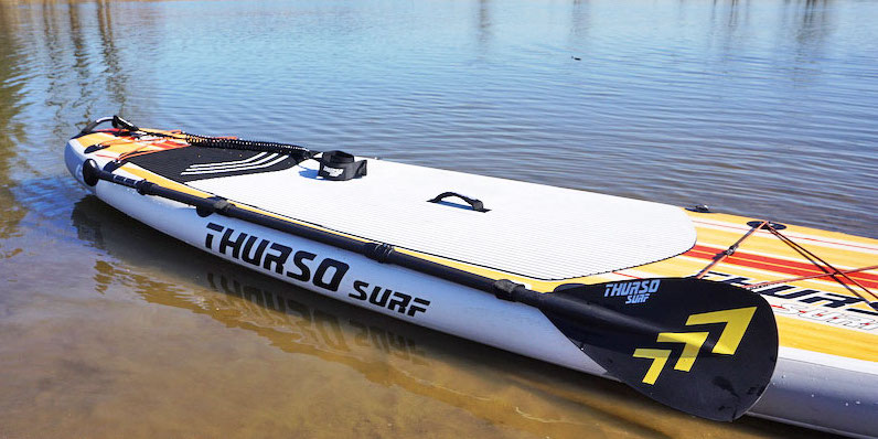 Thurso Surf all around board with paddle holder