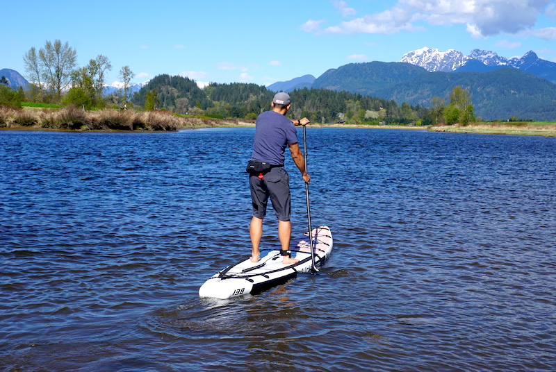 paddling the Expedition inflatable SUP in BC
