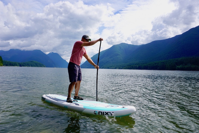stand up paddling on the Nixy Huntington G3 inflatable SUP