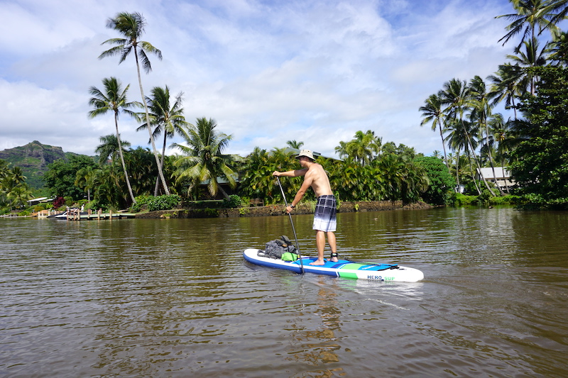 Stand up paddleboarding on Wailua River Kapaa