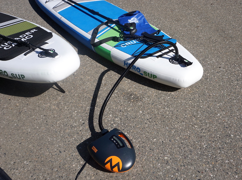 inflate multiple boards with the Shark electric pump