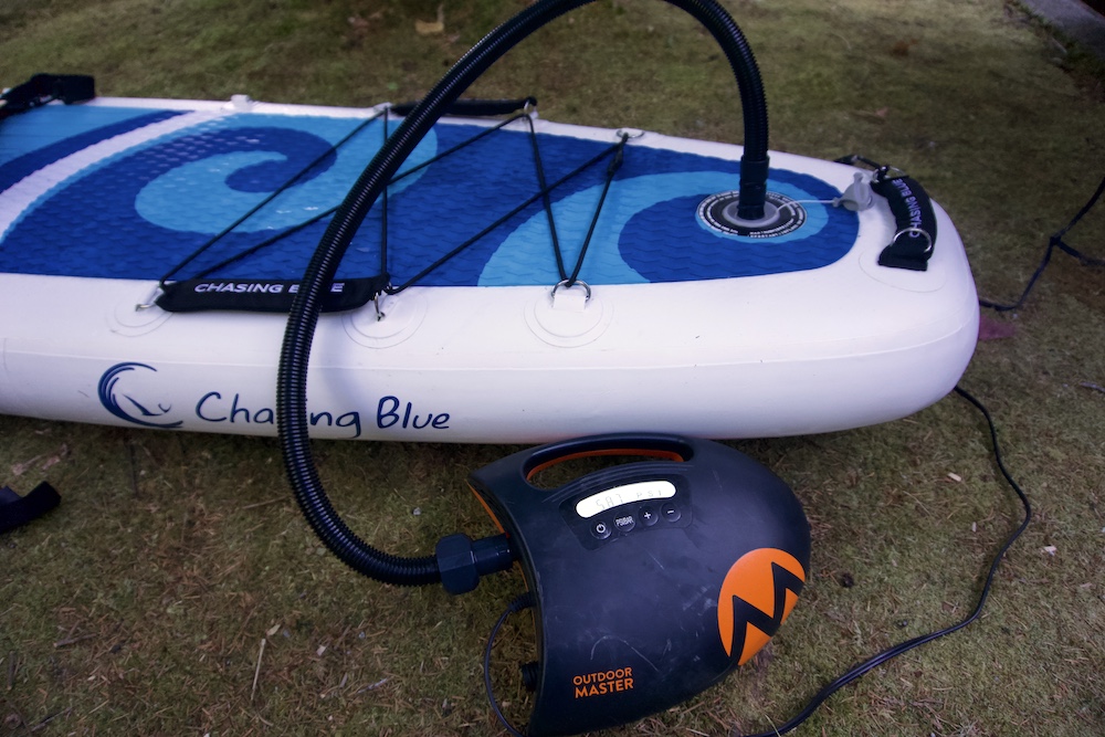 AquaSpirit paddle board with Shark Electric Pump