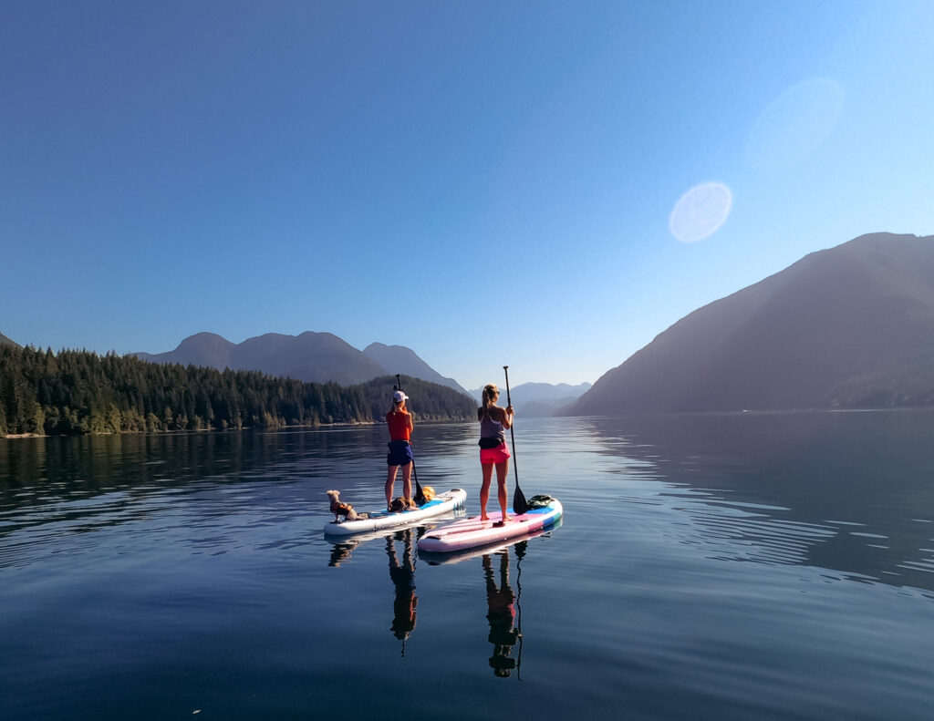 paddle boarding on the Chasing Blue paddle boards