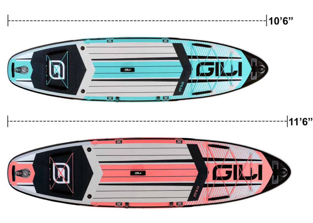 Gili Air paddle board sizes