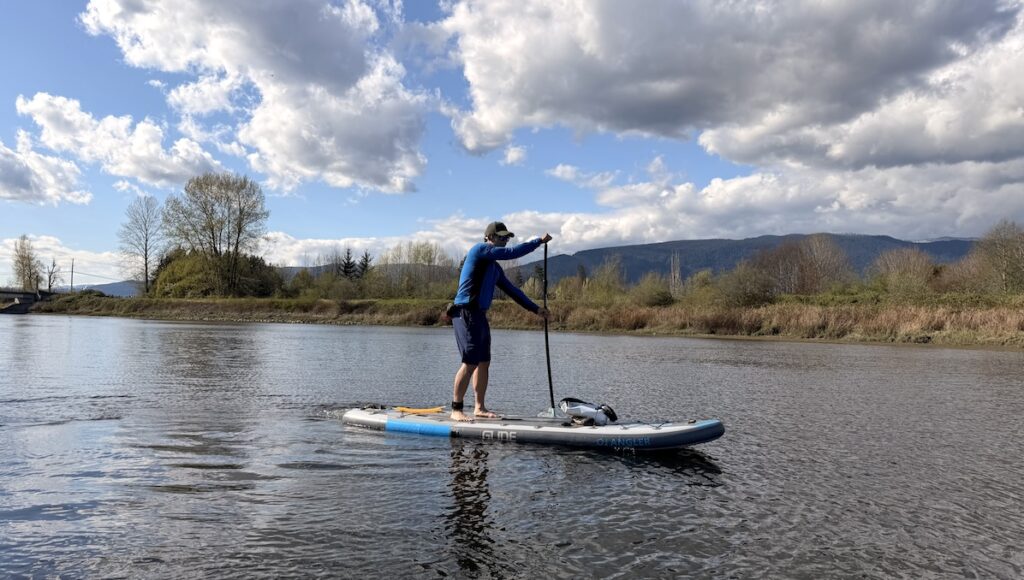 Paddling the Glide Angler Elite SUP